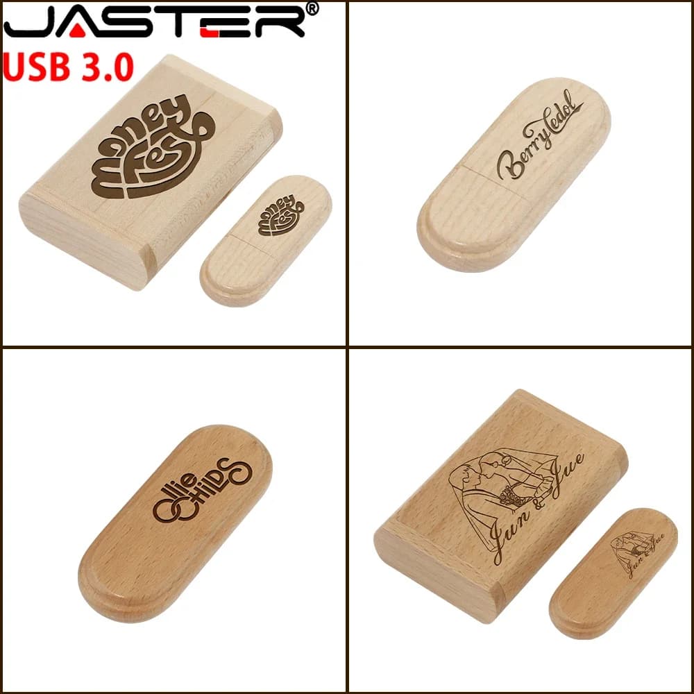 Lot de 20 clés USB 3.0 en bois, 128 go, clé USB haute vitesse, 64 go, 32 go, avec boîte, clé USB cré