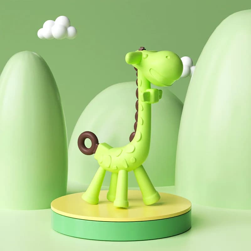 Anneau de dentition molaire en Silicone pour bébé, qualité alimentaire, girafe, dessin animé, soulag