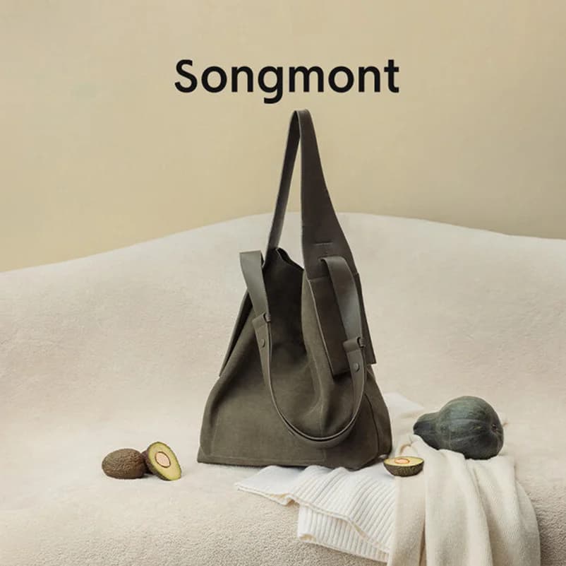 Songmont – sac à bandoulière en daim pour femmes, matériau souple, grande capacité, sensation haut d