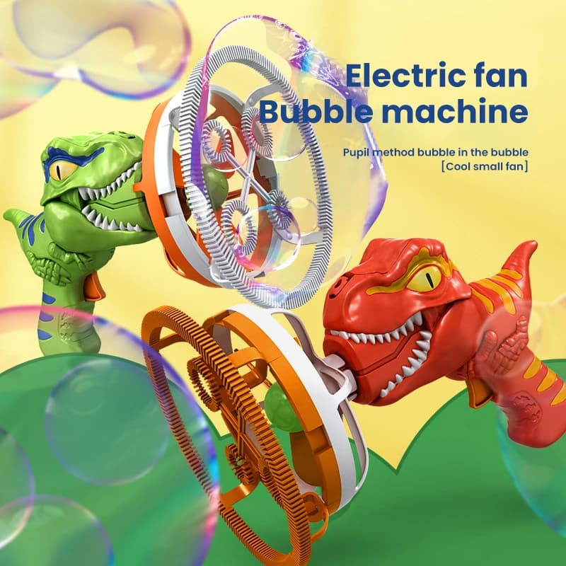 Pistolet à bulles électrique dinosaure, Tuba à soufflage automatique, grande Machine à bulles portat
