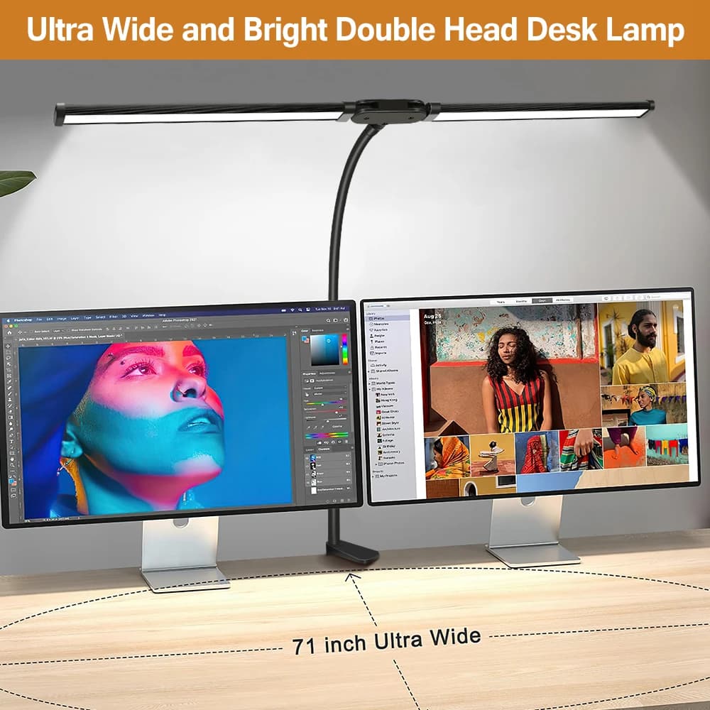Double tête LED Clip Type télécommande lampe de bureau lampe de lecture lampe de bureau lampe de bur