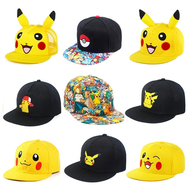 Casquette de Baseball Pokemon, personnage d'anime, chapeau Pikachu réglable, Cosplay Hip Hop, chapea