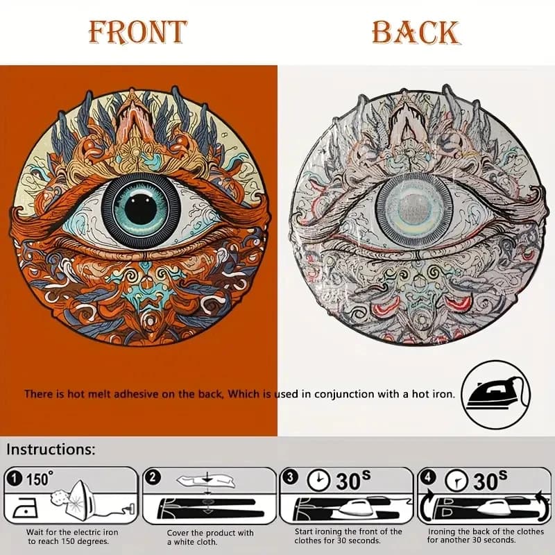 Patch brodé œil mystérieux de grande taille, Badge inspirant, cadeau à faire soi-même, patchs à repa