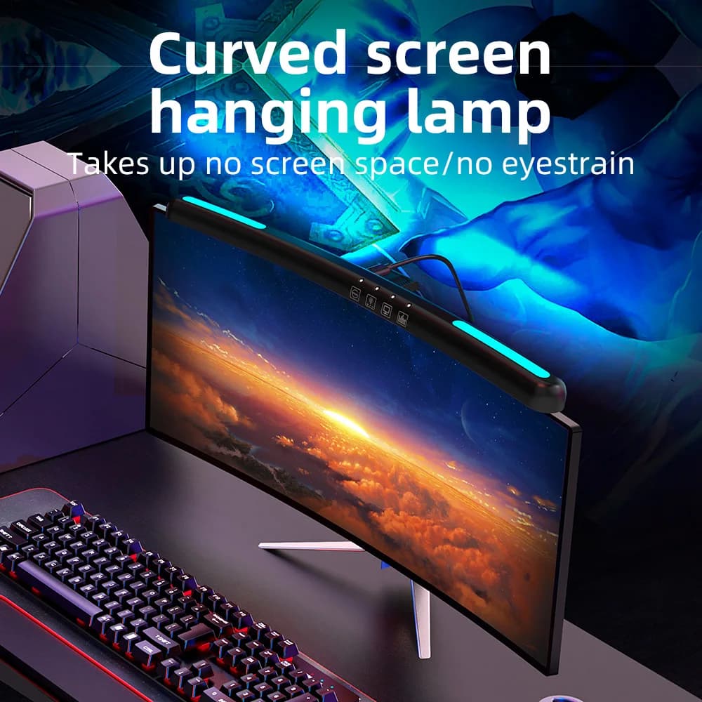 USB gradation continue écran suspendus lumières écran incurvé moniteur barre lumineuse RGB fond atmo