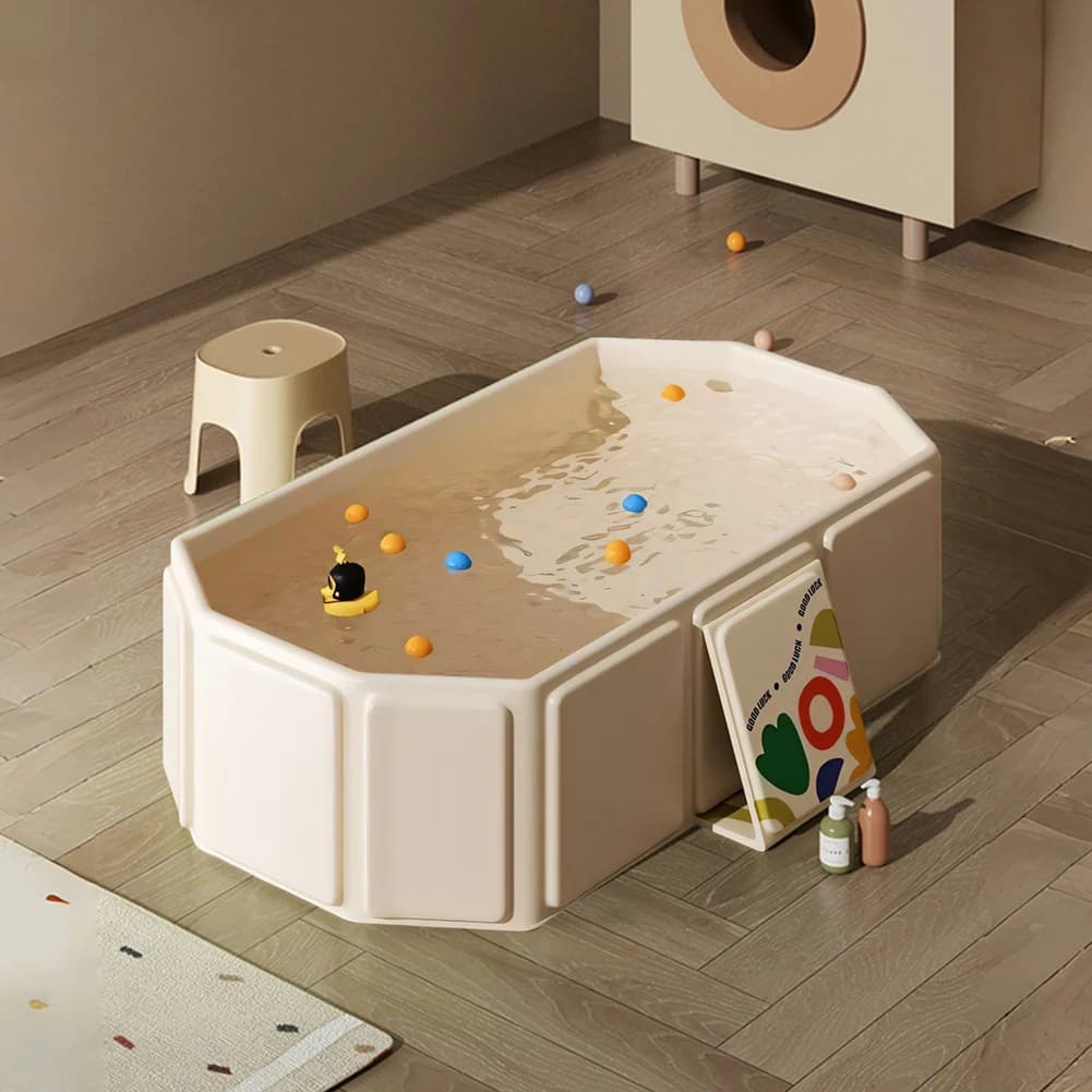 Baignoire pour bébé avec drain intégré, baignoire compacte pliable de qualité supérieure, baignoire 