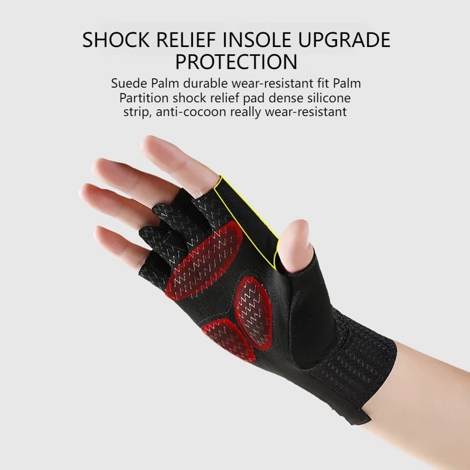 GTUBIKE gants de cyclisme courts gants sans doigts anti-dérapant vélo Lycra tissu demi doigt mitaine