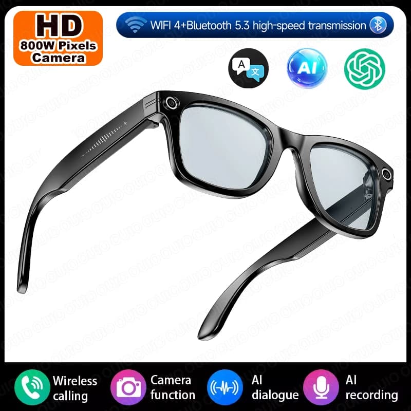 Nouvelles Lunettes Intelligentes 2026 : Traduction IA, Assistant Vocal IA, Caméra HD 800W, Son Stéré