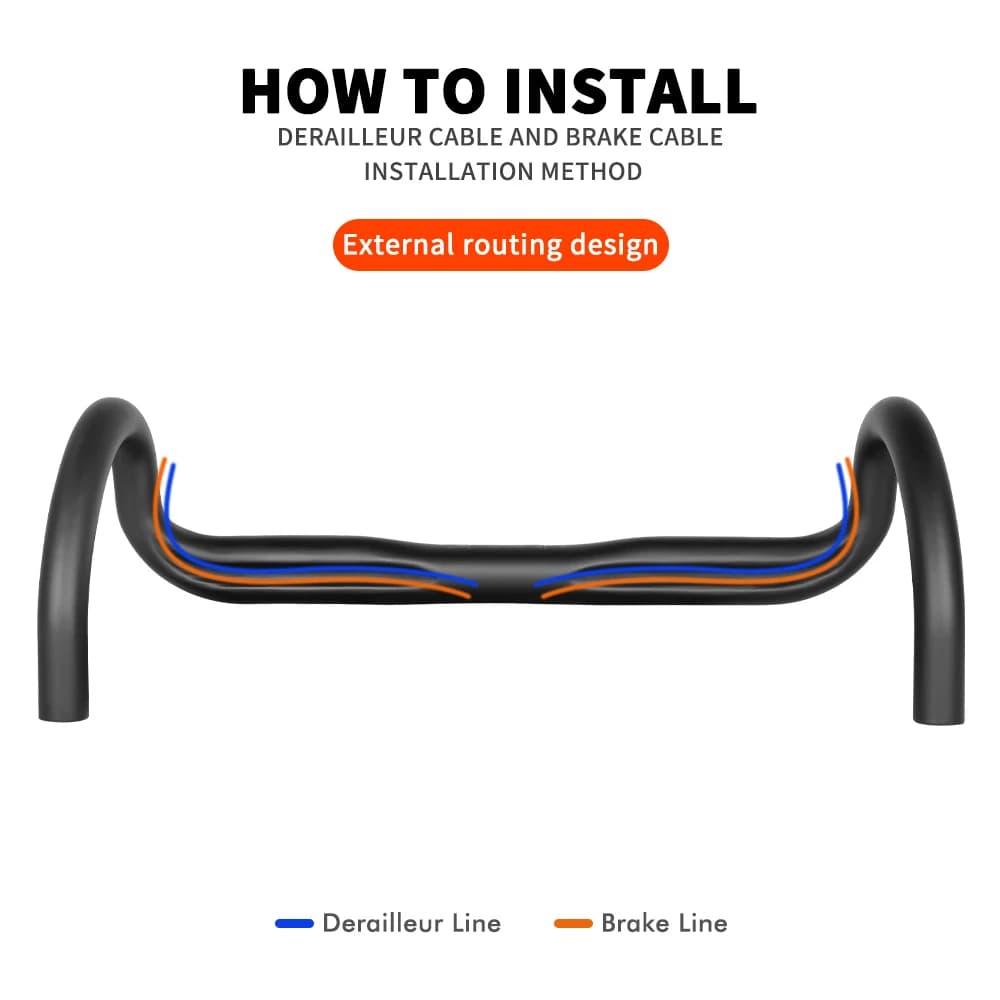 TOSEEK – guidon en carbone pour vélo de route, réduire la résistance, barres coudées, pièces de renf