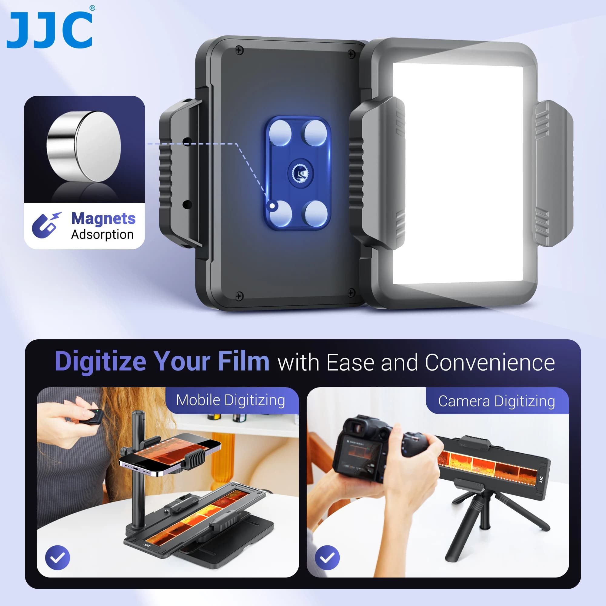 JJC-Scanner de négatifs de film pour téléphone portable, ensemble d'adaptateurs de numérisation de f