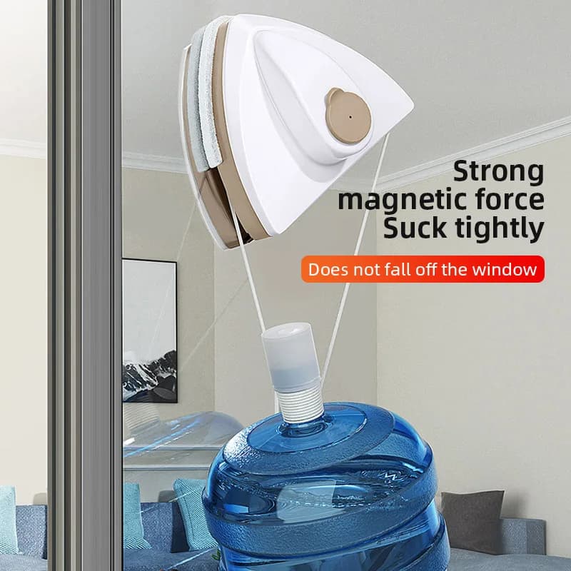 Brosse de nettoyage de vitres magnétique Double face, essuie-glace à décharge d'eau automatique, bro