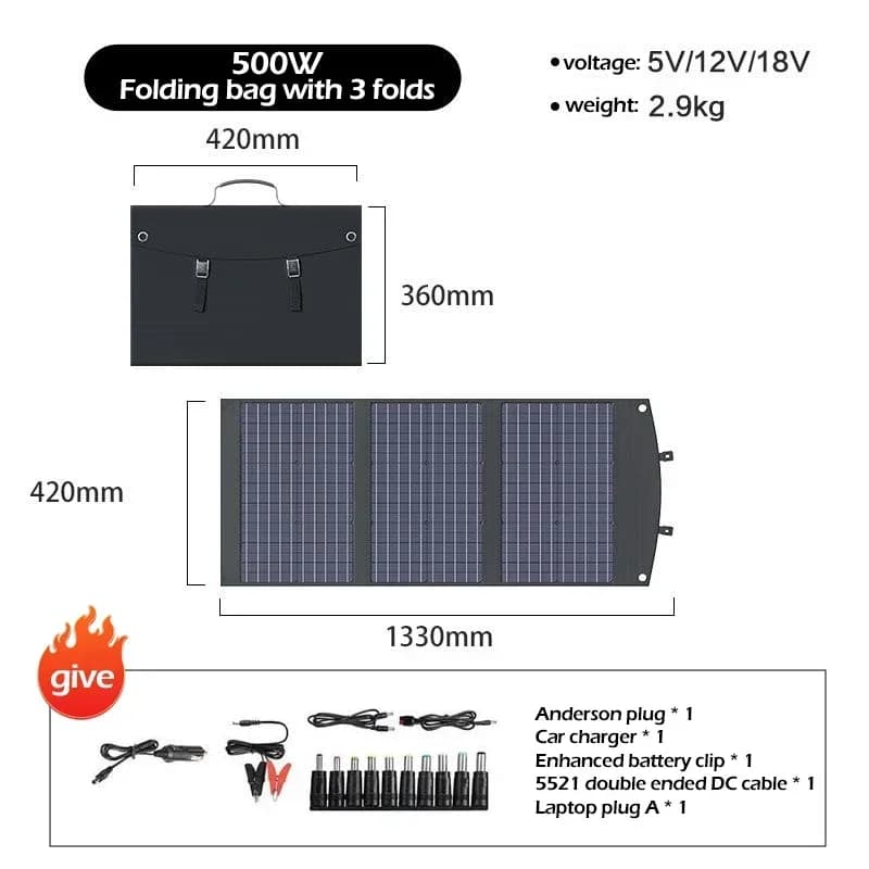 Panneau solaire flexible, pliable, haute efficacité, voyage, téléphone et bateau, kit de panneaux so