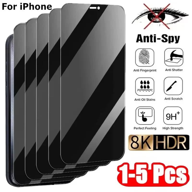 Protection d'écran anti-espion pour iPhone 16 13 15 18 11 12 14 17 Pro Max Air 16e Verre anti-espion