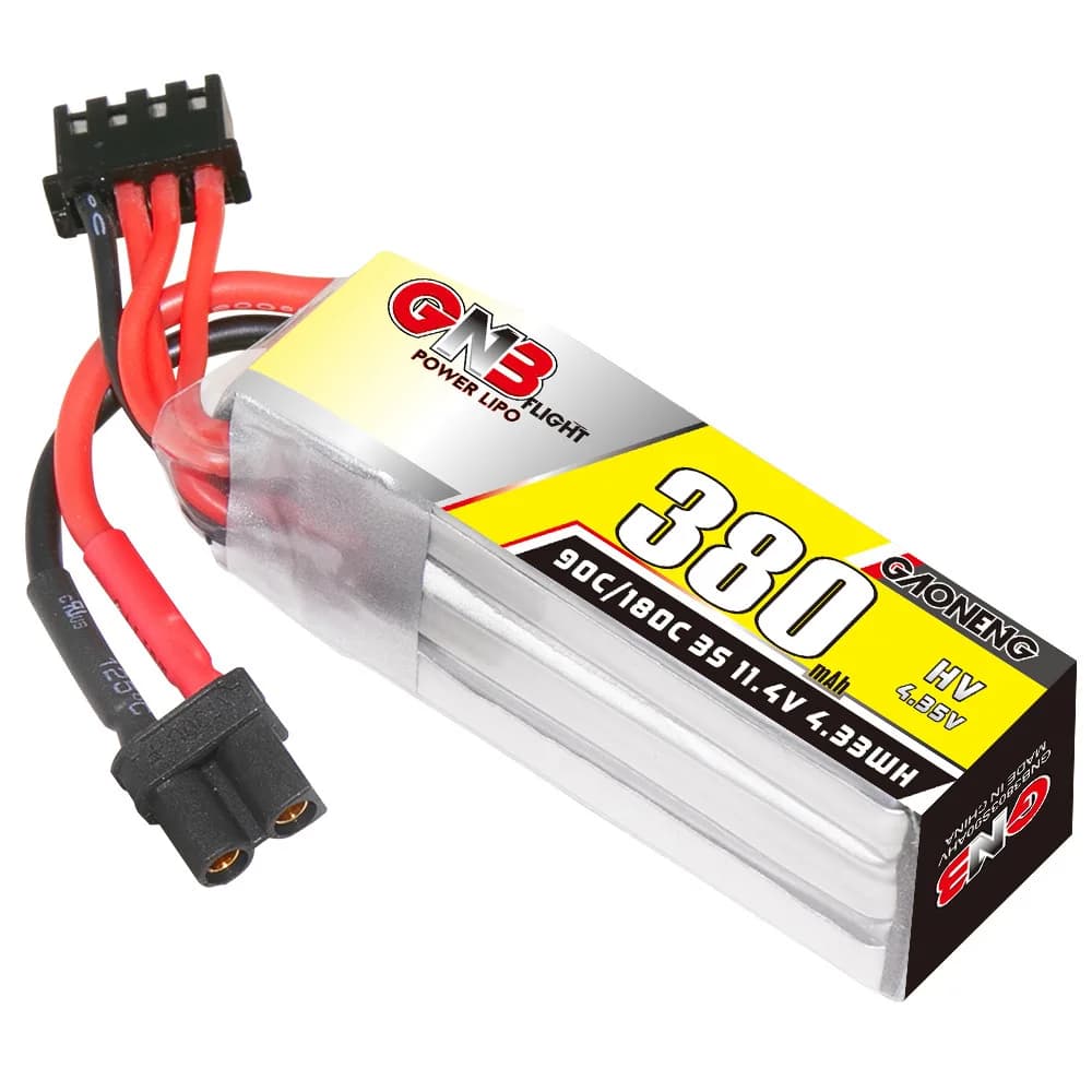 GNB HV 3S 11.4V 380mAh 90C/180C batterie Lipo pour voitures RC bateaux hélicoptère RC quadrirotor FP