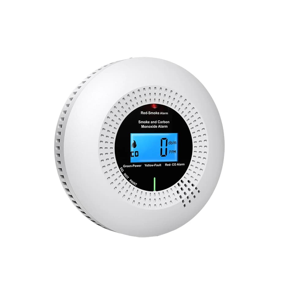 Détecteur de fumée et de monoxyde de carbone Wifi Tuya 2-en-1, détecteur de fumée avec capteur de 10