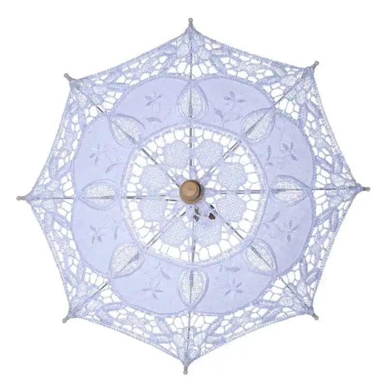 Parapluie artisanal en dentelle avec manche en bois, 28/45/75CM, parapluie en dentelle de célébrité,