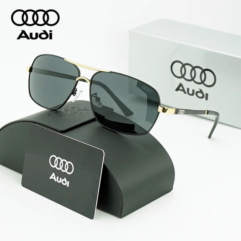 Lunettes de soleil polarisées Audi de luxe, style pilote carré, anti-éblouissement, pour la conduite