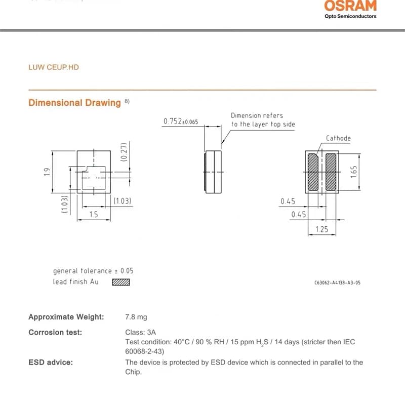 Osram haute puissance 5W Smd Led 2016 Luw Ceup 5w 3v 5500k 6500k blanc haute puissance pour puce d'é