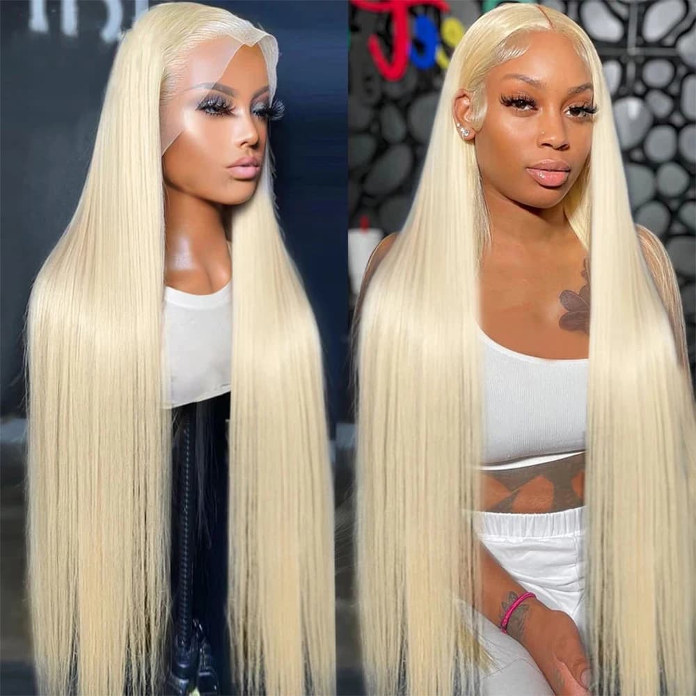 Perruque Lace Frontal Wig brésilienne naturelle, cheveux lisses, blond Transparent HD, 13x4, 13x6, p