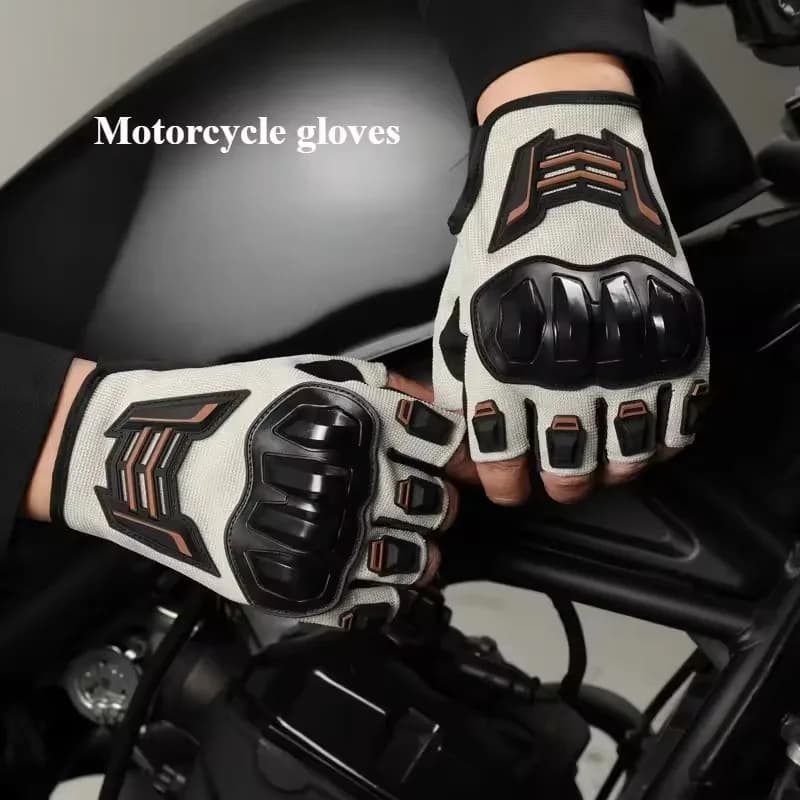 Gants de moto respirants, demi-doigt, résistants à l'usure, antidérapants, pour cyclisme en plein ai