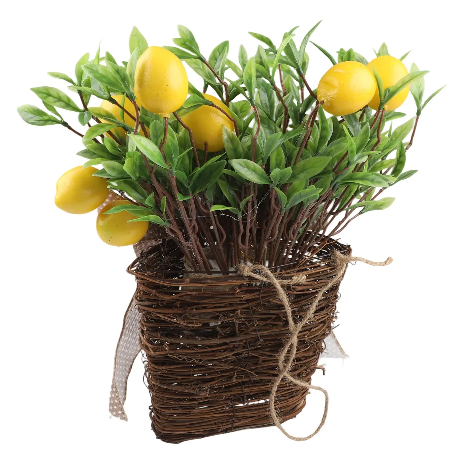 Guirlande florale citronnée joyeuse de style farmhouse, environ 39 cm (15,35 pouces), pour accrocher
