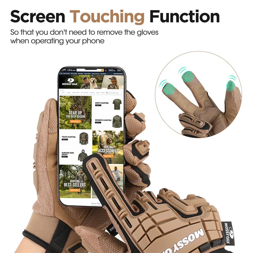 MOSSY OAK-gants militaires pour écran tactile à doigt complet pour hommes, gant tactique, chasse, Pa