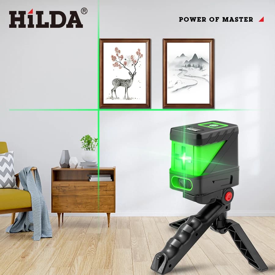 HILDA 2 lignes niveau Laser auto-nivelant faisceaux verts Laser ligne transversale horizontale verti