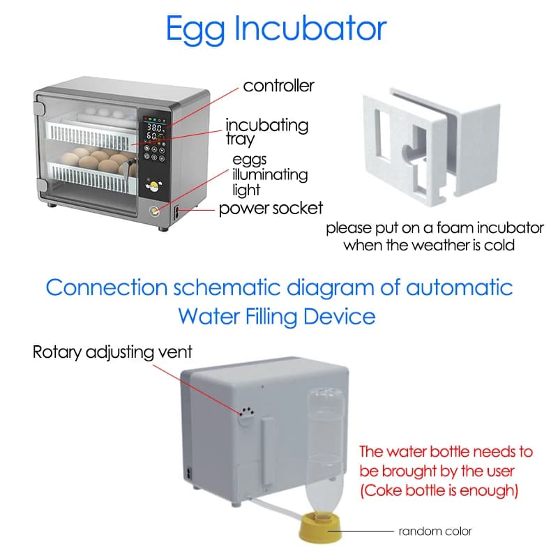 Incubateur d'œufs entièrement automatique, contrôle de la température tactile, Machine d'éclosion de