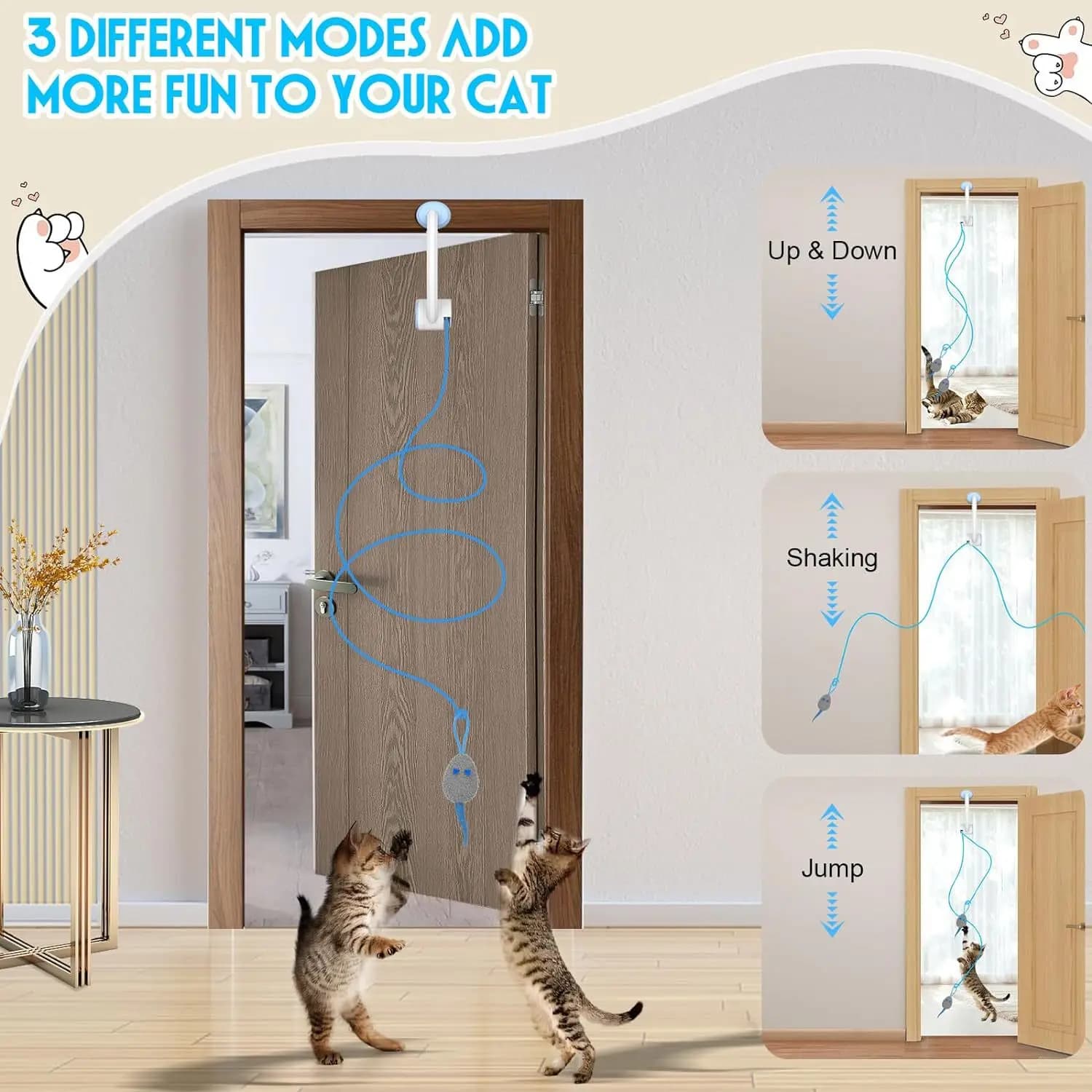 Jouets pour chat, disque collant, porte suspendue élastique, corde longue, accessoires pour chat, jo