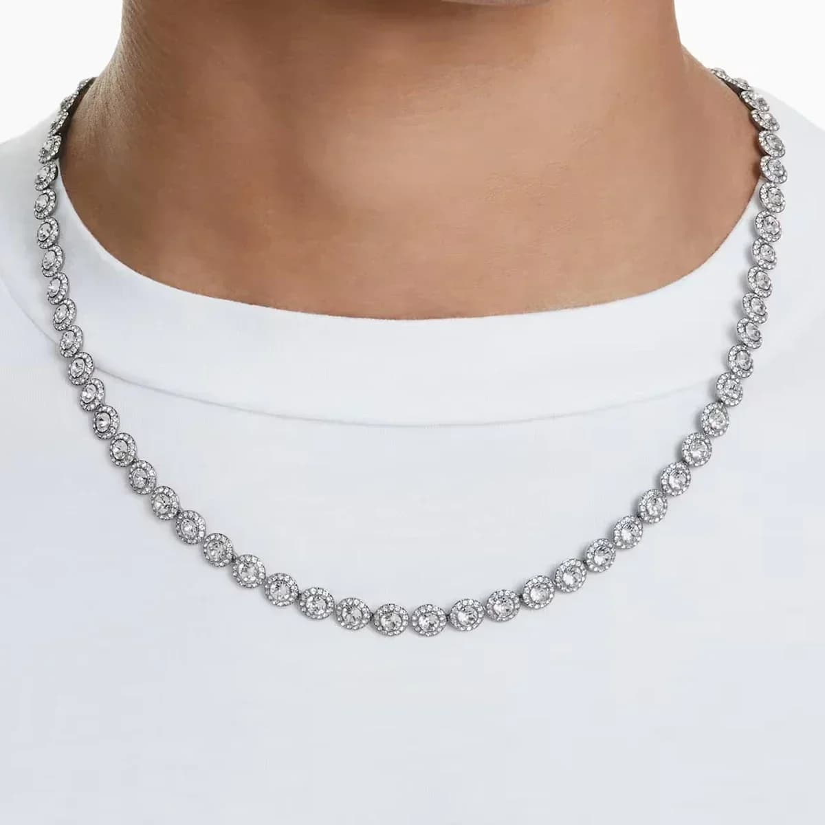 Ensemble de colliers ronds en cristal et diamant pour femmes, de haute qualité, classique, bonheur, 