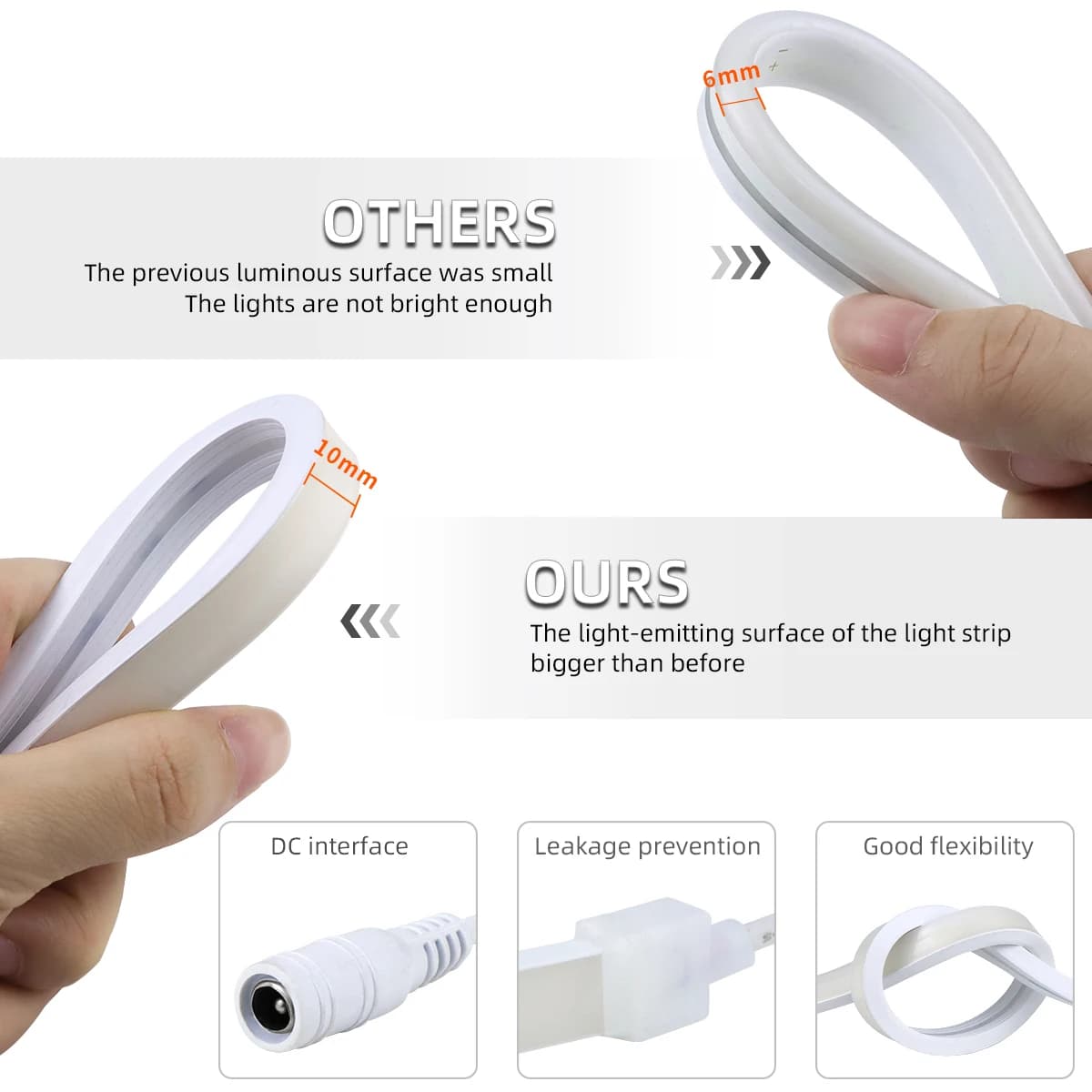 Tuya Smart WiFi COB néon LED bande lumineuse 320 LED s/M Gel de silice Tube LED lumières bande chamb