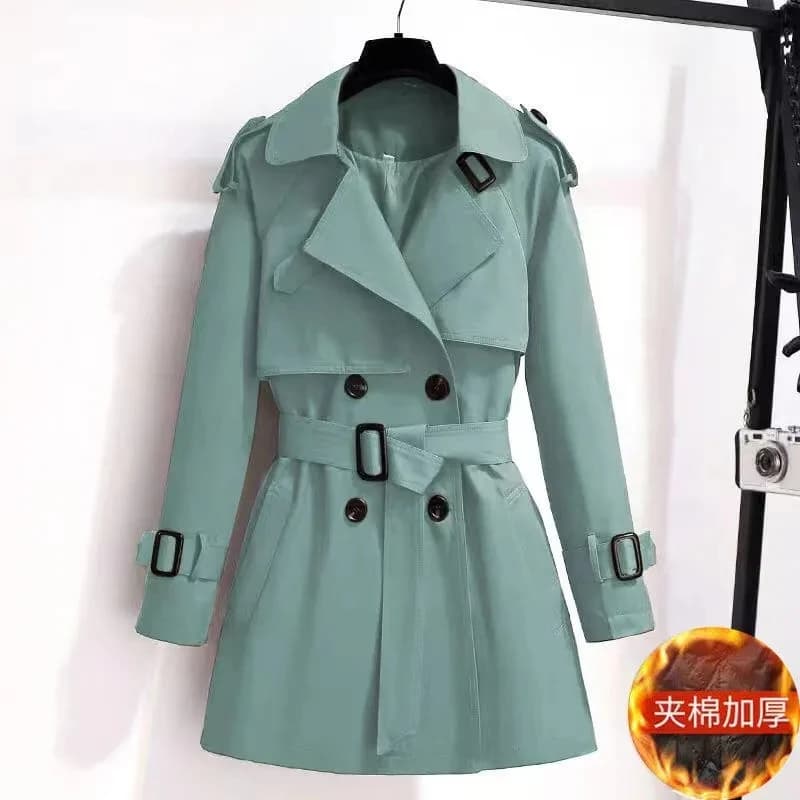 Tralike-Manteau mi-long pour femme, style britannique, amincissant, parka épaissie en coton rembourr