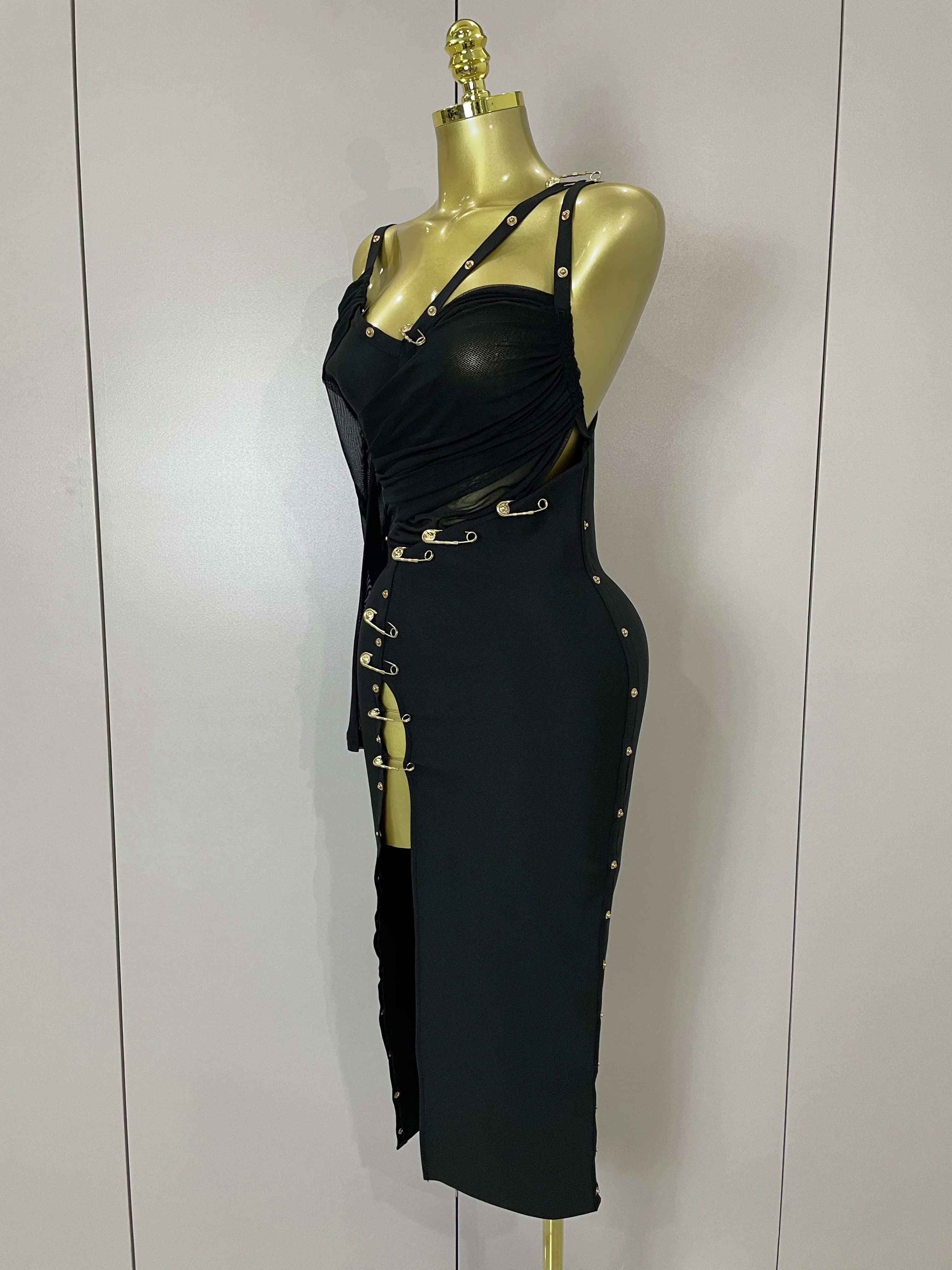 Nouvelle Robe Longue Chic et Élégante 2025 à Fente, Sexy, Asymétrique à Une Épaule, Style Bandage, p