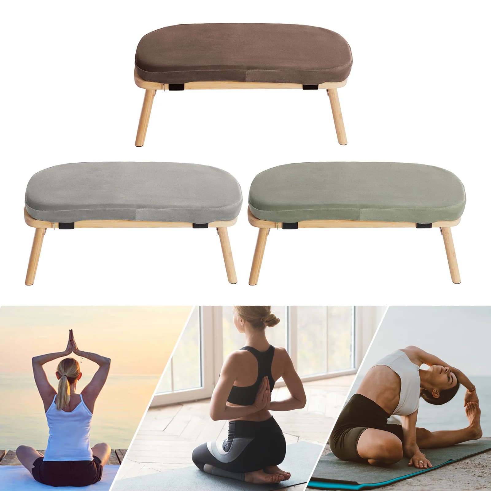 Tabouret de méditation pliable et ergonomique, résistant aux rayures, résistant aux chocs