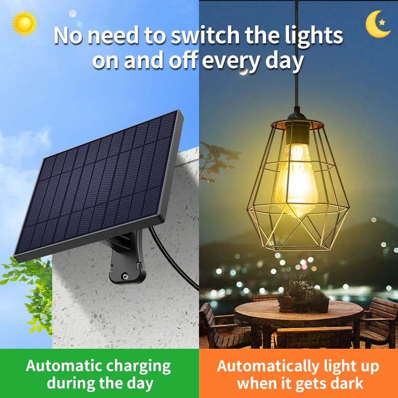 Lampes solaires suspendues 4000 mAh, intérieur/extérieur, super lumineuses, étanches IP65, pour cham