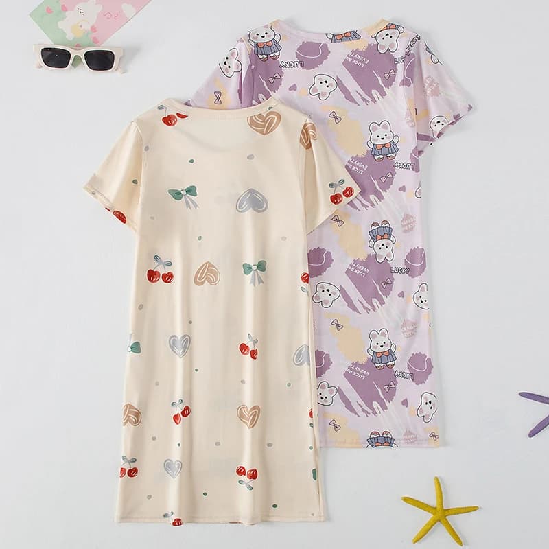 Jupe droite pour enfants, jolie et douce, confortable, maison, décontractée, col rond, grande taille