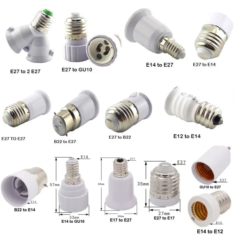 E27 e14 e12 à E27 E14 GU10 B22 e17 e12 Base de lampe LED ampoule de maïs support de lumière converti