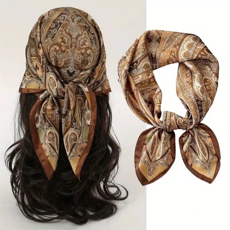 2025 nouvelle mode 70X70 cm imprimé femmes écharpe Pashmina foulard en soie carré châle décoratif ba