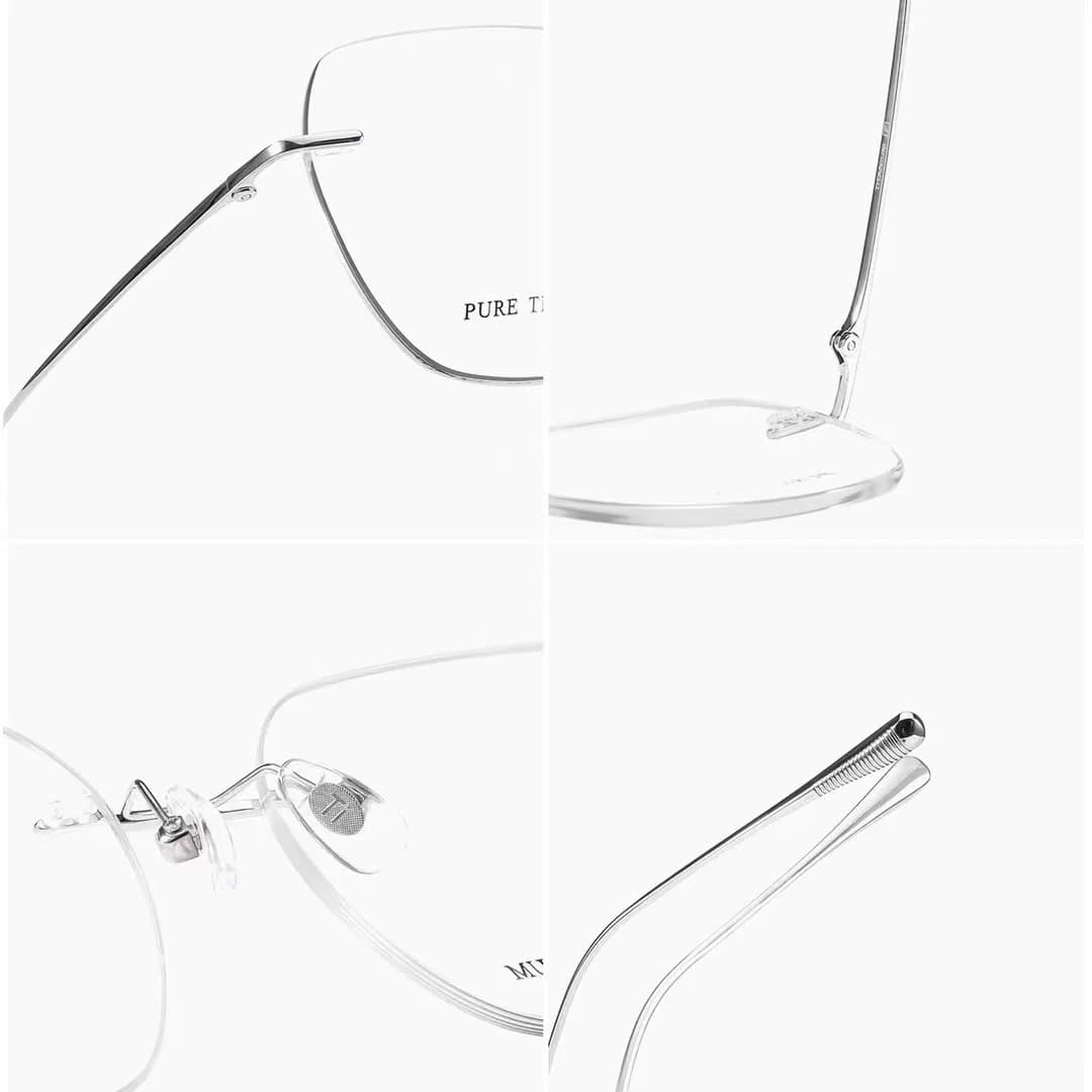 Lunettes de vue sans monture en titane pur, lunettes sans cadre, lunettes pour contrevenants, longue