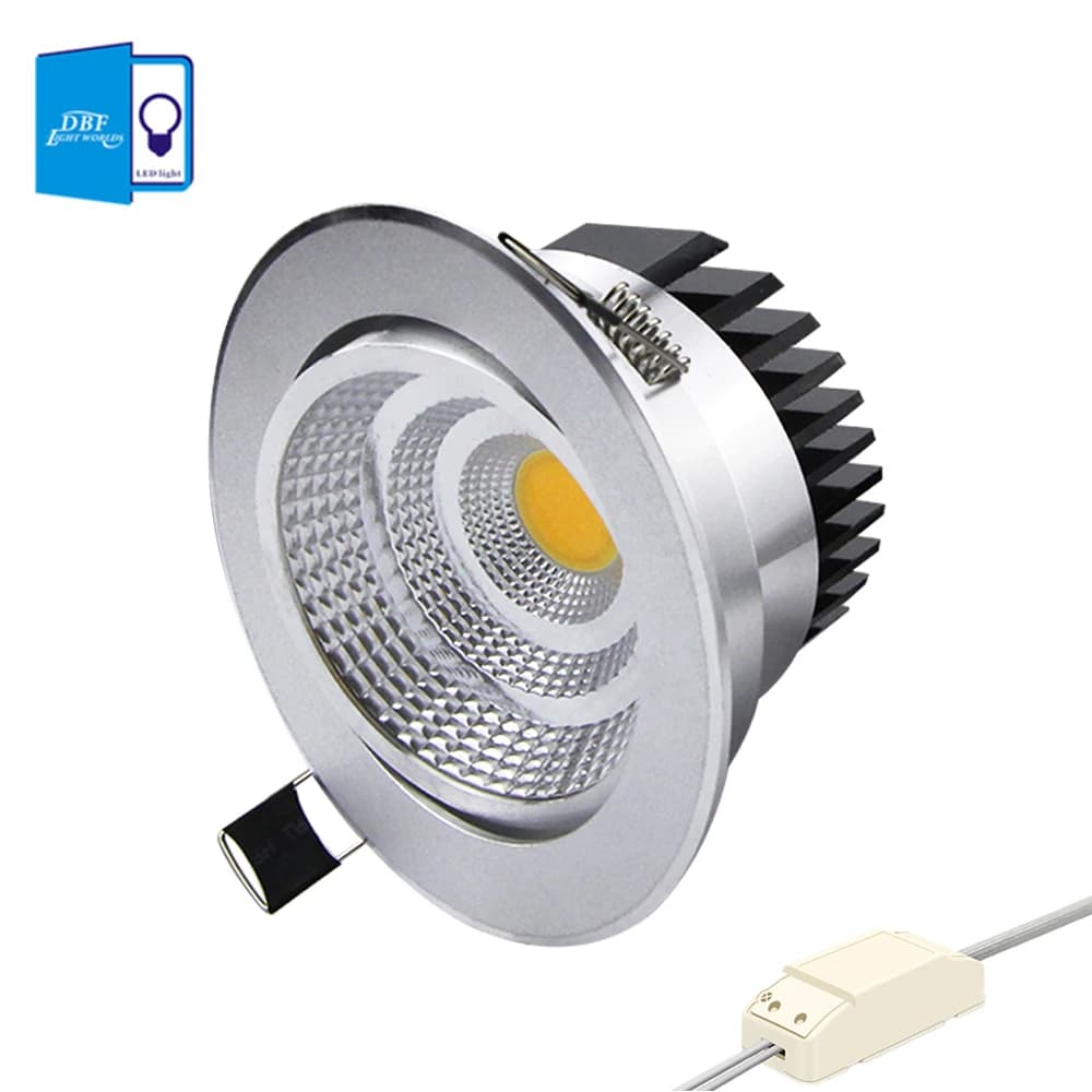 Spot Lumineux LED Encastrable avec Technologie COB, Éclairage d'NikArgenté, Luminaire Décoratif de P
