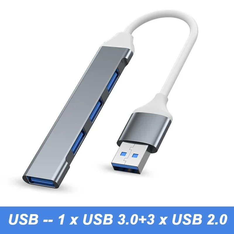 4 ports USB 3.0 Hub USB Hub Type C Dock adaptateur multi-répartiteur OTG Type C HUB pour iPhone 15 X