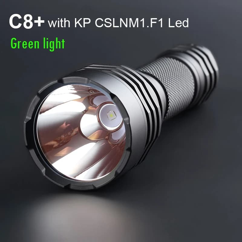 Convoi C8 Plus avec KP CSLNM1.F1 lampe torche à lumière verte EDC Linterna Led 18650 Latarka puissan