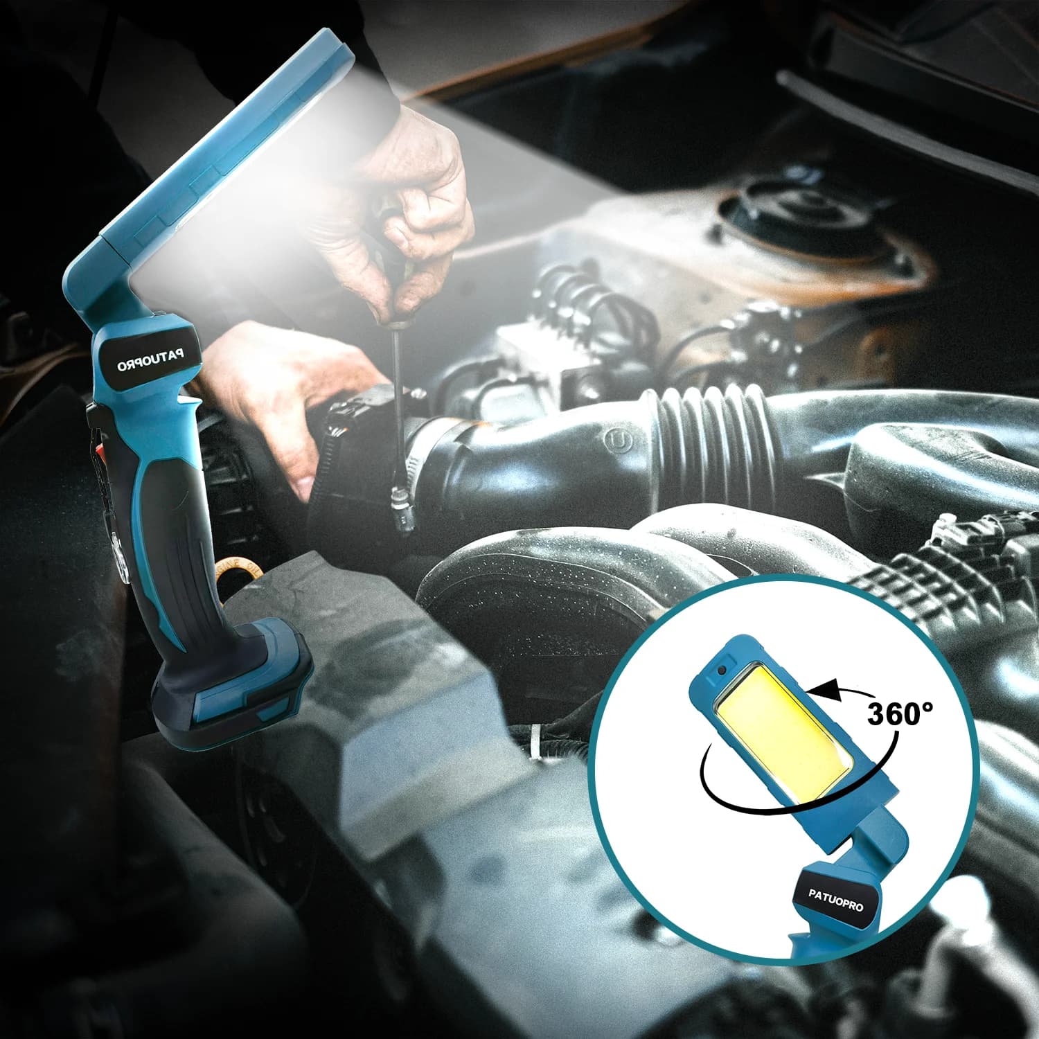 Lampe de poche LED sans fil, lampe de travail, projecteur portatif adapté à la batterie Makita 18v (
