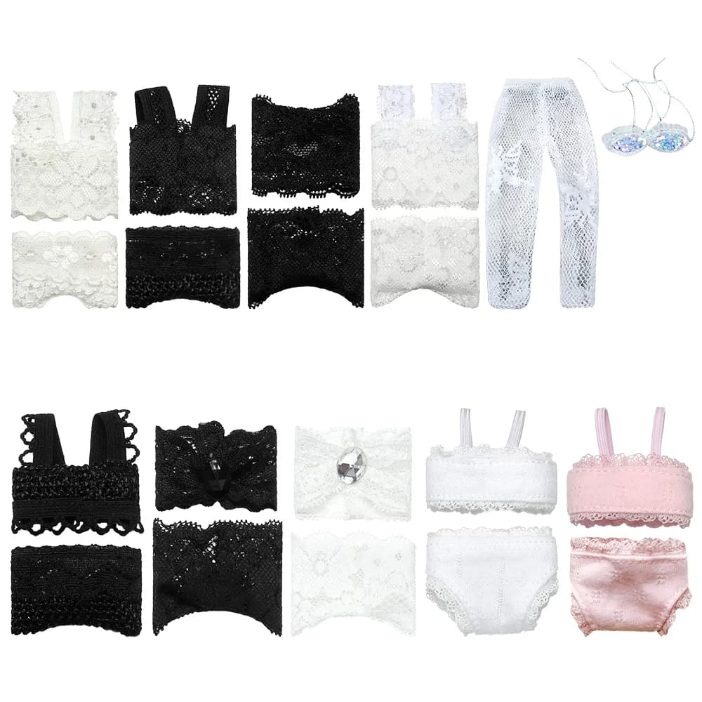 Ensemble de sous-vêtements en dentelle douce pour poupées Blythe 1/6 BJD, culotte de soutien-gorge e