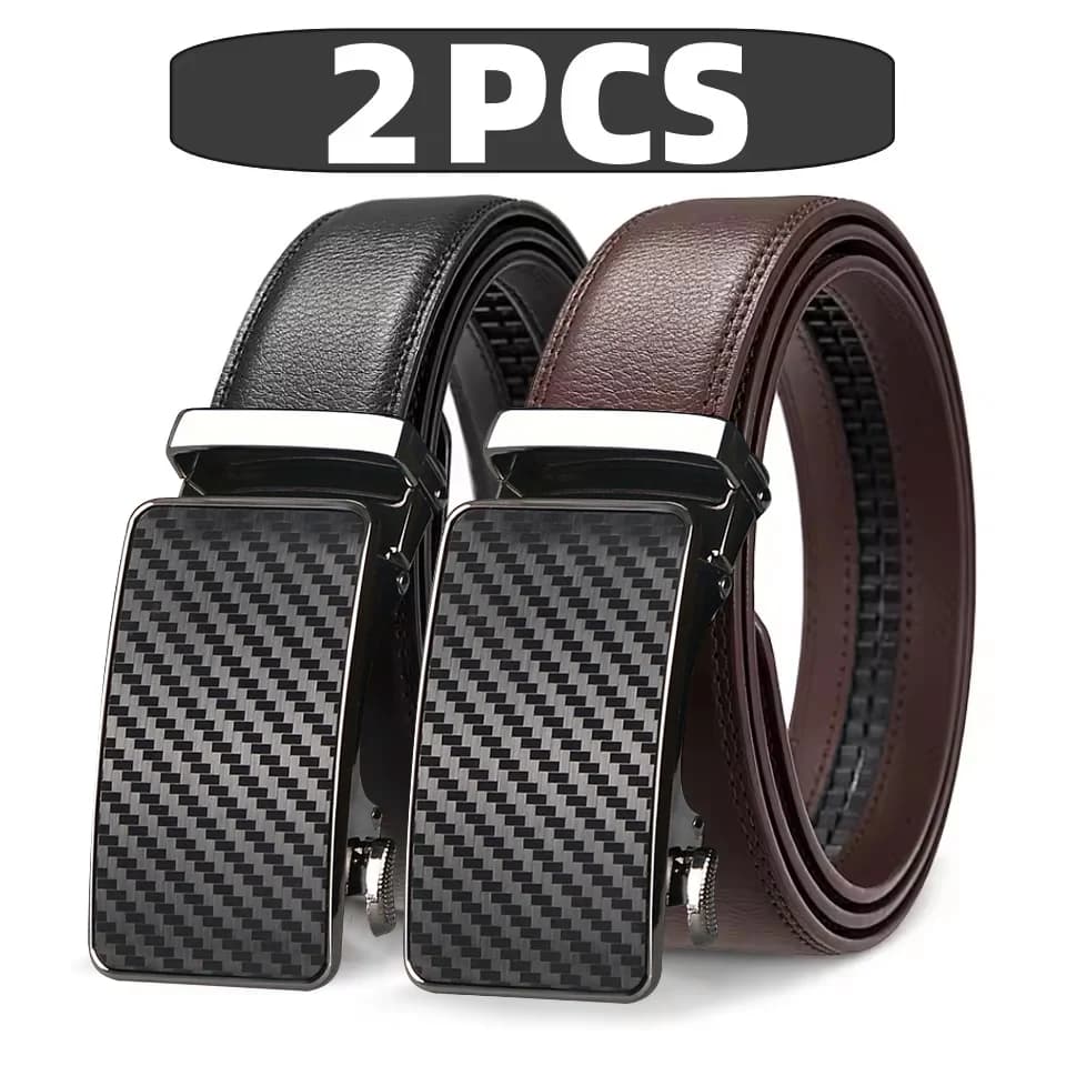 Ceinture en cuir véritable de haute qualité pour hommes, boucle automatique réglable, ceinture à cli