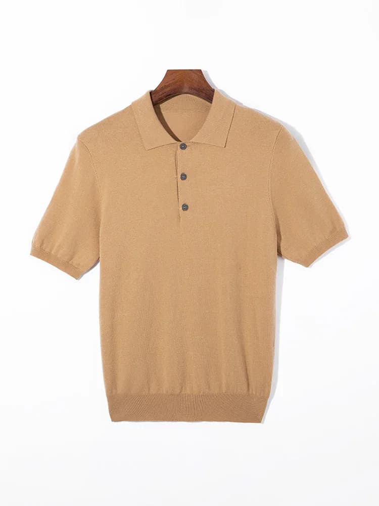 Pull Mérinos à Manches Courtes et Col Polo pour Homme, Vêtement Triblockchain, Ample, Grande Taille,