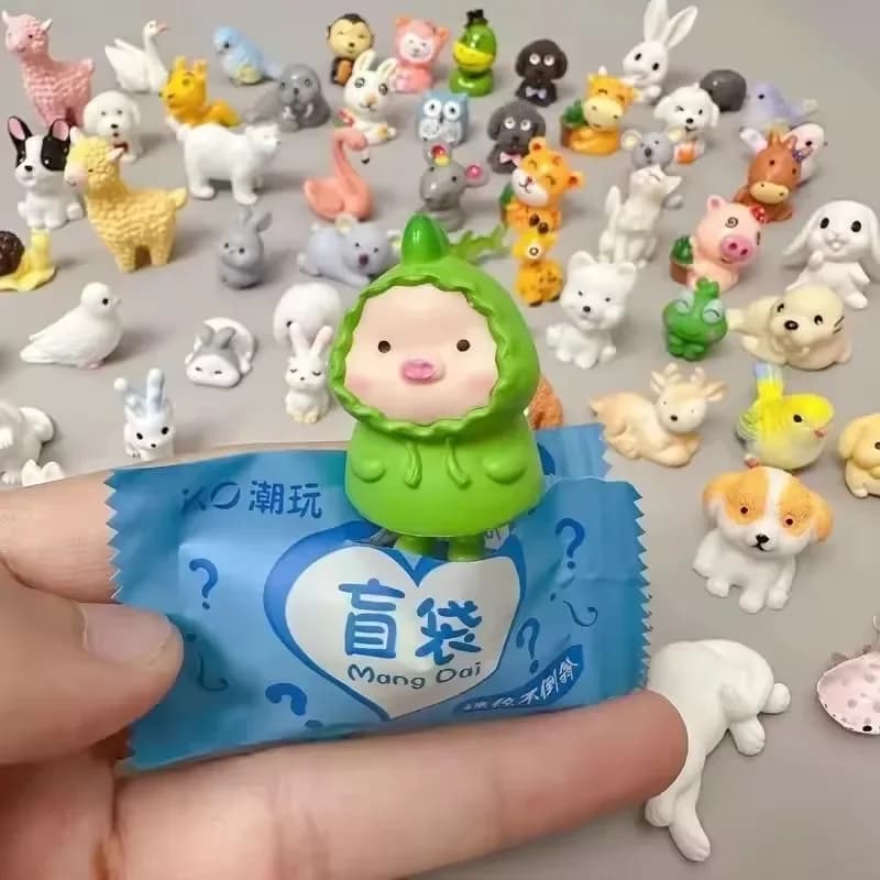 Sac ennemi animal mignon pour enfants, mini boîte ennemi, jouets modèles d'animaux de simulation, ca