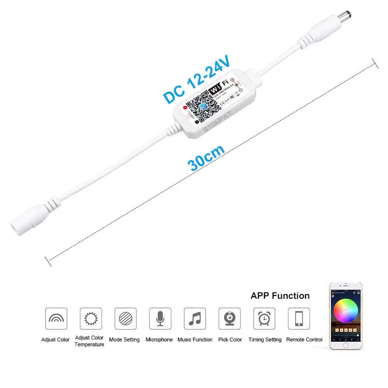 Magic Home Wifi LED bande lumineuse contrôleur APP commande vocale pour bande lumineuse monochrome v
