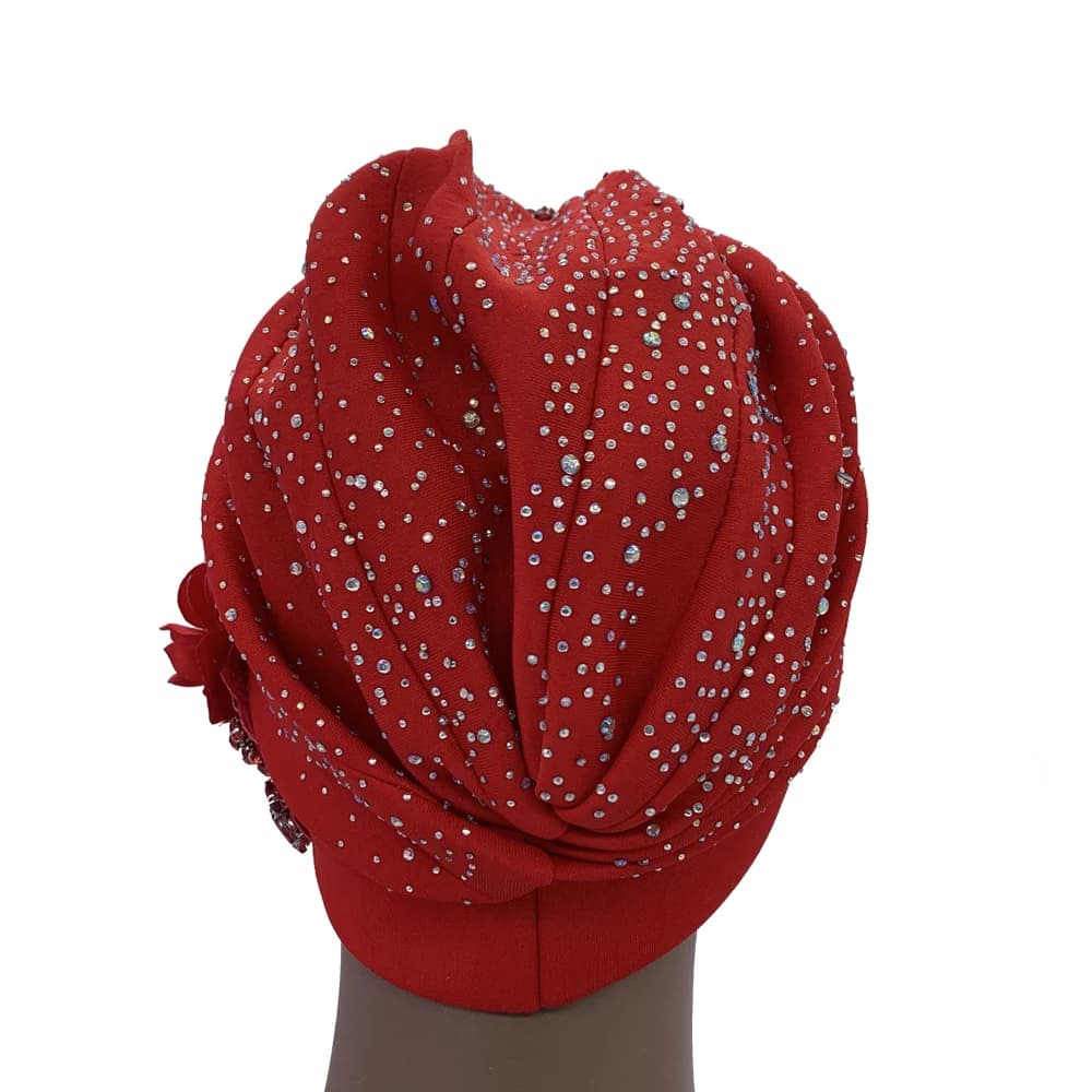 2024 luxe strass Turban casquette pour femmes afrcian Geles Headtie prêt Nigeria Auto Gele femme ban
