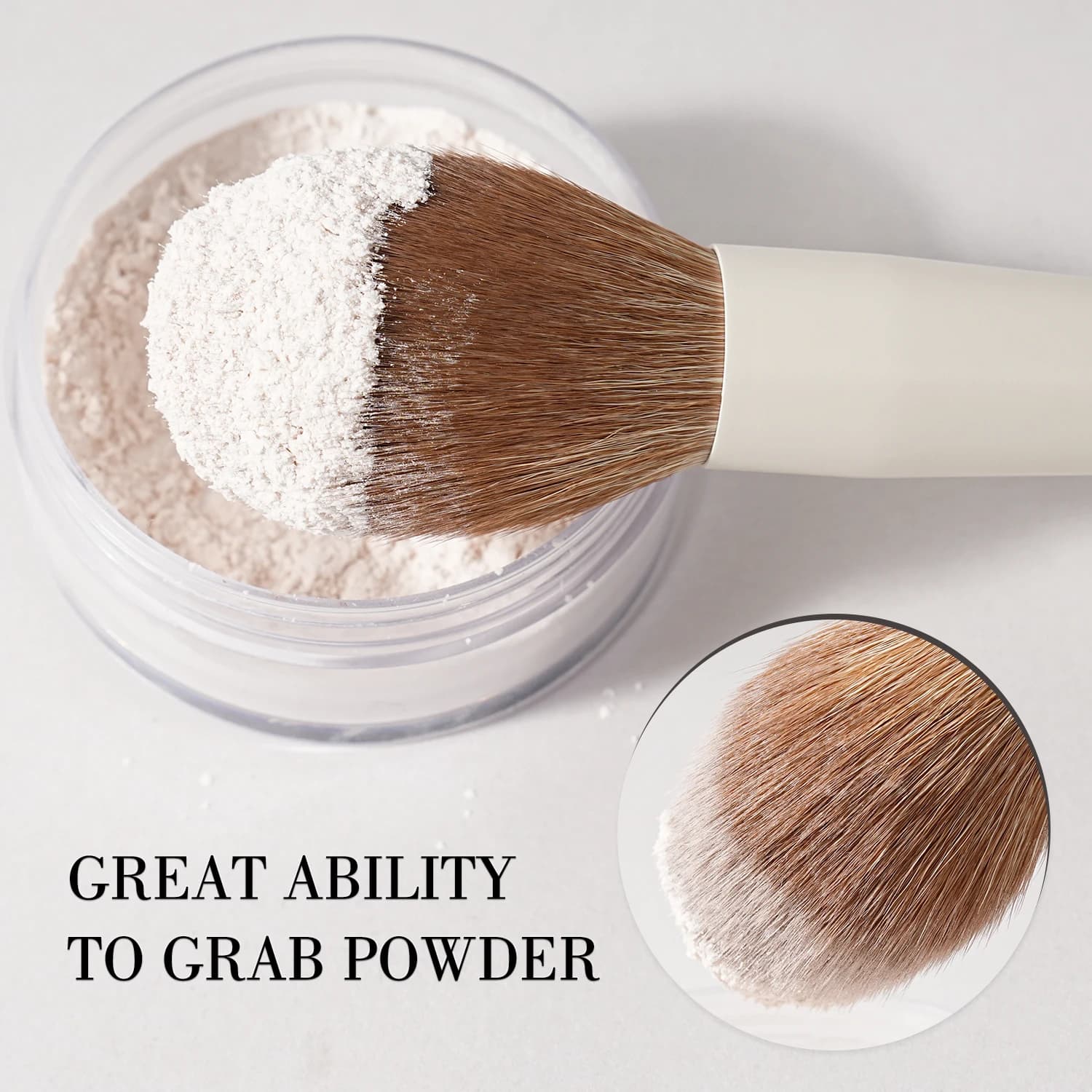 BEILI 15 pièces ensembles de pinceaux de maquillage Beige brosse à cheveux synthétiques fond de tein