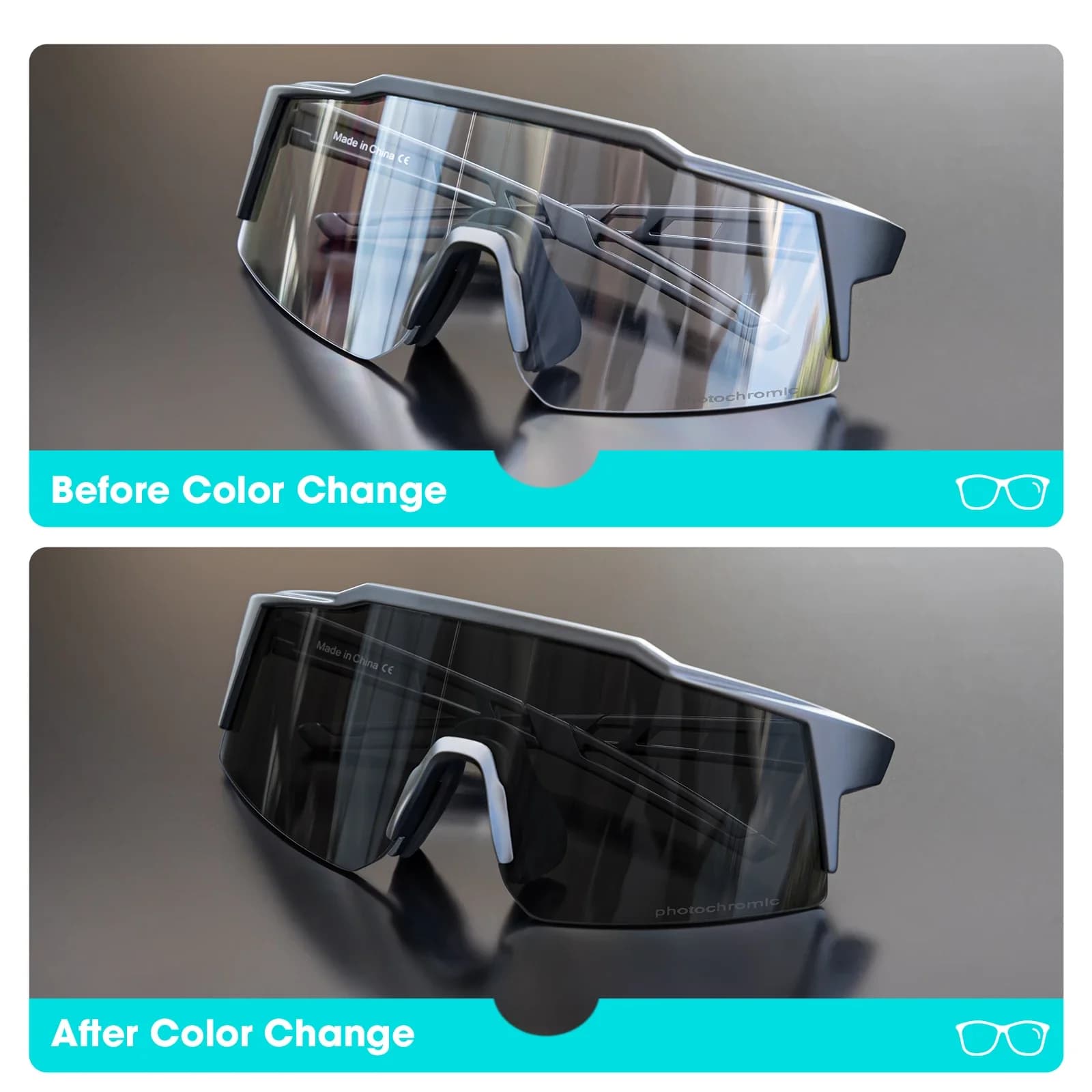 Lunettes de soleil photochromiques Kapvoe pour filles, lunettes de sport pour enfants, pour le patin